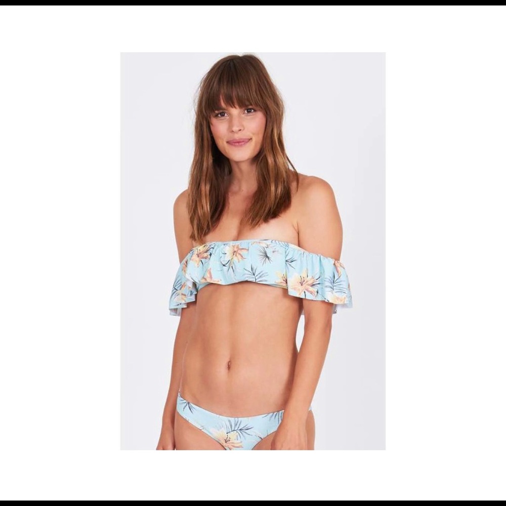 Amuse Society Ruffle Bandeau Bikini Top Size Sm